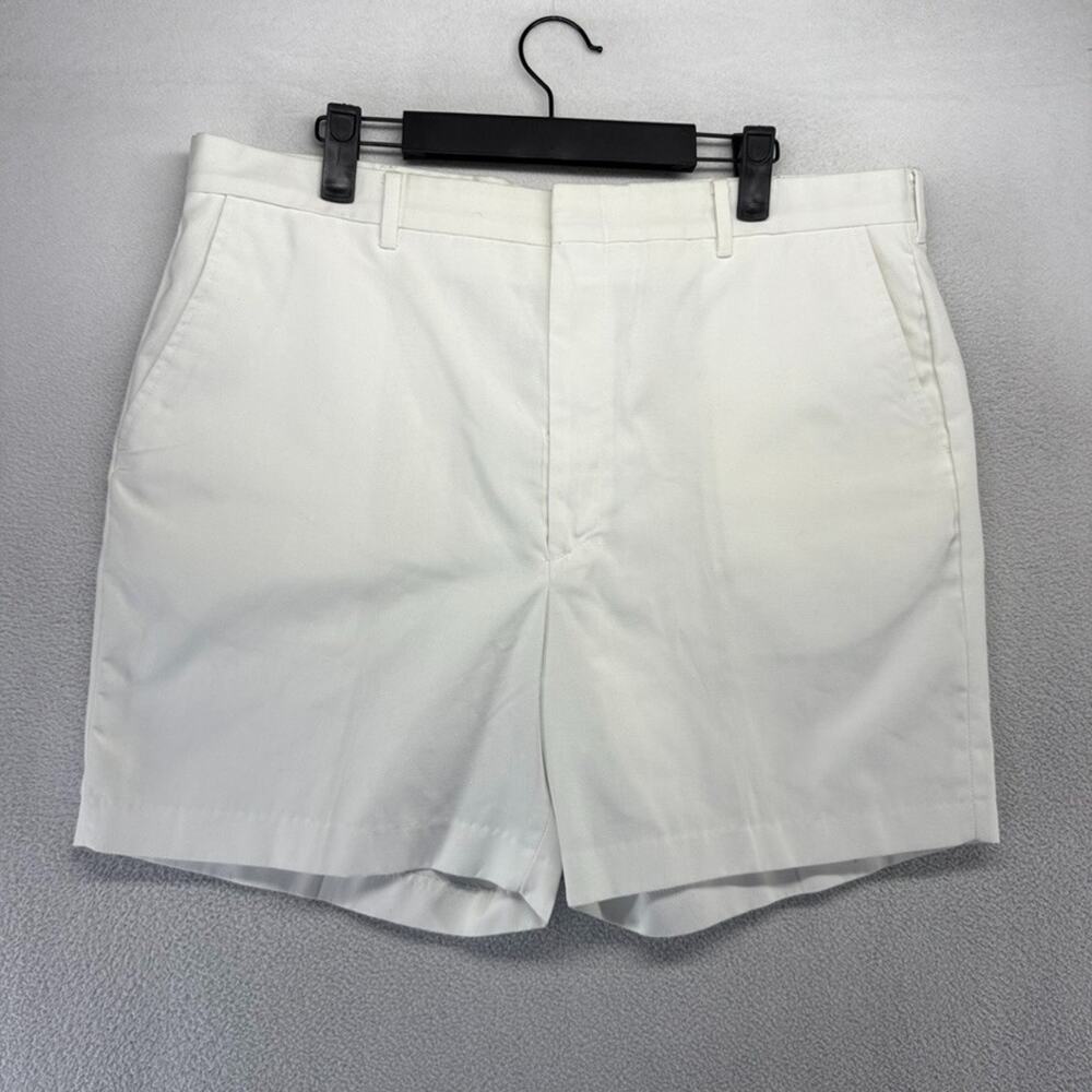 Vintage Knightsbridge Shorts 38 Fits 36 White Chino High Waisted USA Talon 70s